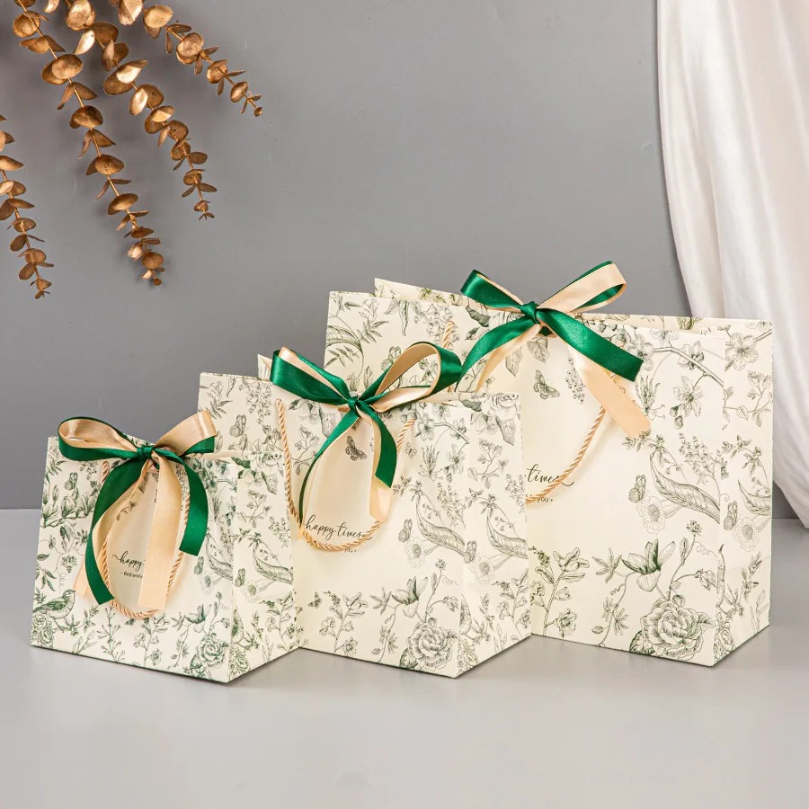 10Pcs Floral Print Paper Gift  - огляд і ціна Luxury Skincare Packaging
